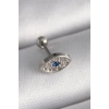 316L Çelik Gümüş Renk Zirkon Taşlı Göz Tragus Piercing