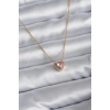 316L Çelik Zincir Gold Renk Pembe Zirkon Taşlı Charm Kadın Kolye