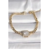 Pirinç Gold Renk Kare Zirkon Taşlı Xuping Exclusive VIP Seri Kadın Bileklik