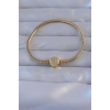 Pirinç Gold Renk Zirkon Taşlı Charm Bileklik