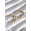 Pirinç Gold Renk Zirkon Taşlı Halka Model Kadın Küpe