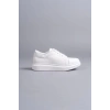SLW151 Boost Bağcıklı Cilt Erkek Günlük Sneaker Ayakkabı CBT - Beyaz