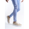 SLW165 Elite Bağcıklı Süet Erkek Günlük Sneaker Ayakkabı SBT - Krem