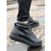 SLW202 Toronto Bağcıklı Cilt Erkek Spor Bot ST - Siyah