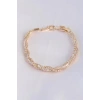 Vip Seri Pirinç Zirkon Taşlı Gold Renk Sarmal Model Bileklik