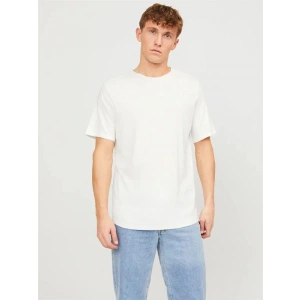 12182498 Yırtık Yaka  Oval Kesim Erkek Tshirt Beyaz