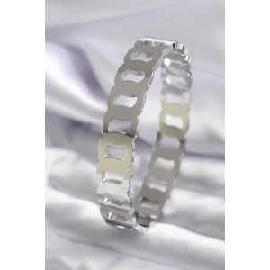 316L Çelik Gümüş Renk Geçme Halka Model Kadın Kelepçe