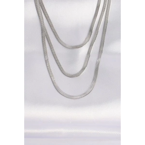 316L Çelik İtalyan Zincir Gümüş Renk Çoklu Kolye