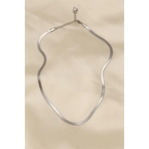 316L Çelik Silver Renk 45 cm İtalyan Zincir Model Kadın Kolye