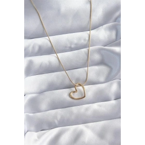 316L Çelik Zincir Gold Renk Kalp Model Kadın Kolye