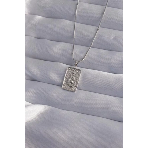 316L Çelik Zincir Gümüş Renk Lazer İşlemeli Göz Figür Tarot Kolye