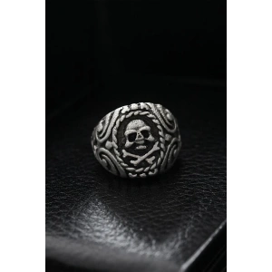 Ayarlanabilir Desenli Kurukafa Model Erkek Yüzük