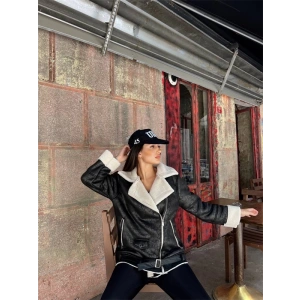 Chanel Deri Süet Kraşlı İçi Peluşlu Kaplama Kaban