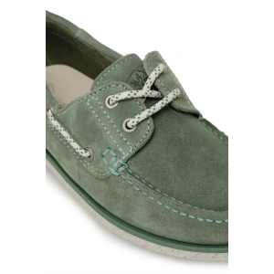 Hakiki Deri Günlük Kadın Ayakkabı Su Yeşili