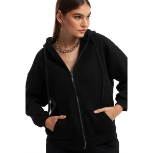Kapüşonlu Fermuarlı Sweatshirt Hırka