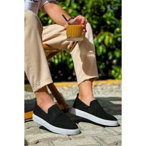 Kb-114  Kuback Siyah Triko Yüksek Taban Bağcıksız Günlük Erkek Ayakkabı