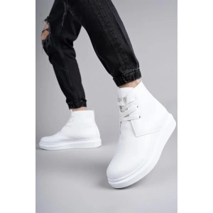 SLW207 Oslo Bağcıklı Cilt Erkek Günlük Spor Bot BT - Beyaz