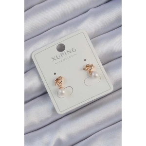 Xuping Rose Renk İnci Taşlı Düğüm Küpe