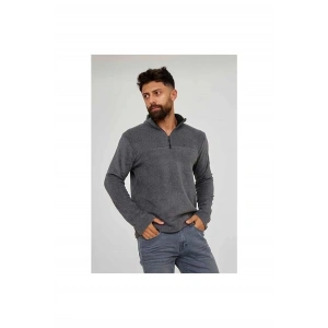 Yarım Fermuar Dik Yaka Erkek Polar