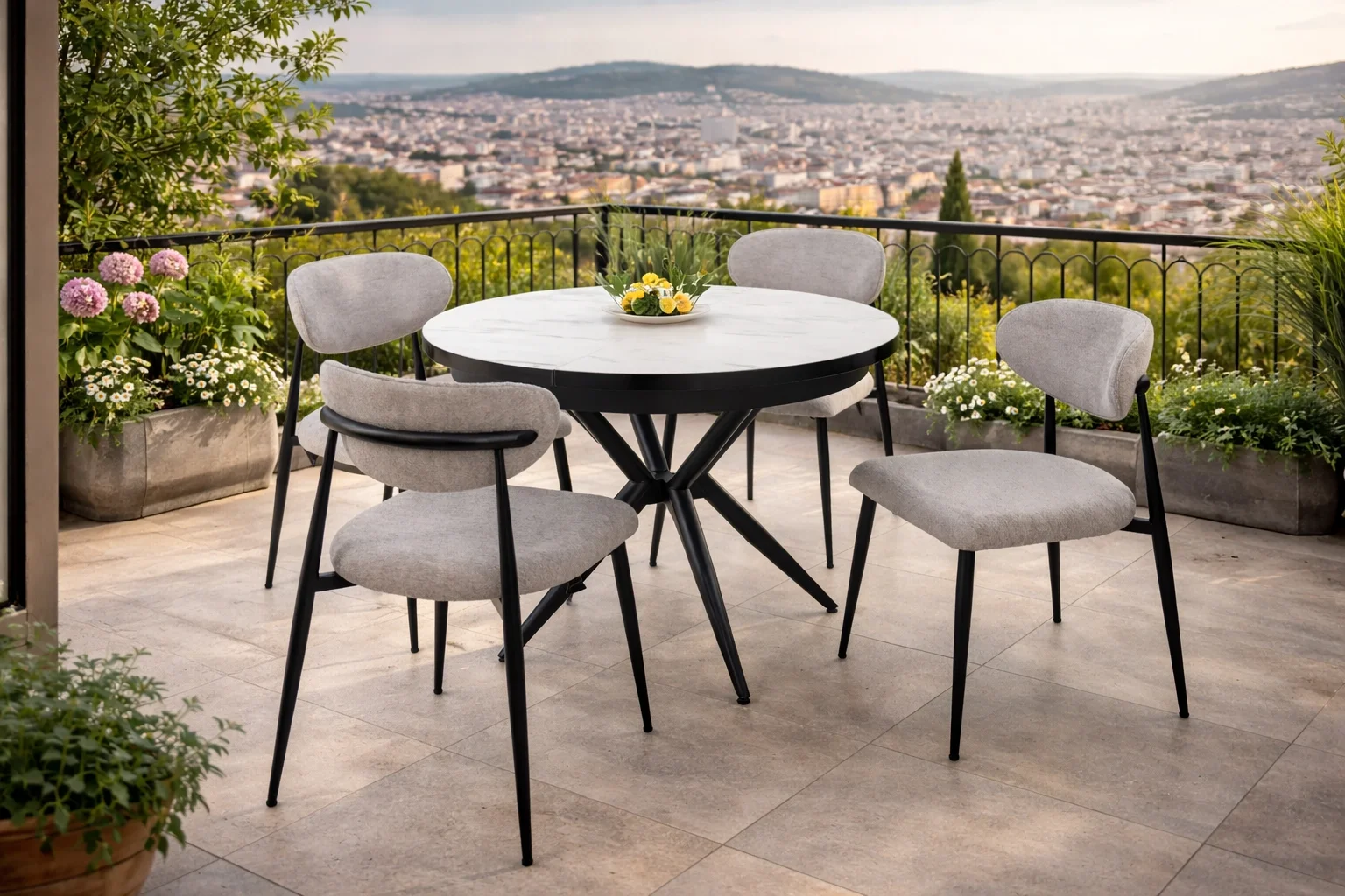 NOXIS / LUNA Açılır Masa Takımı (1 Masa + 4 Sandalye)