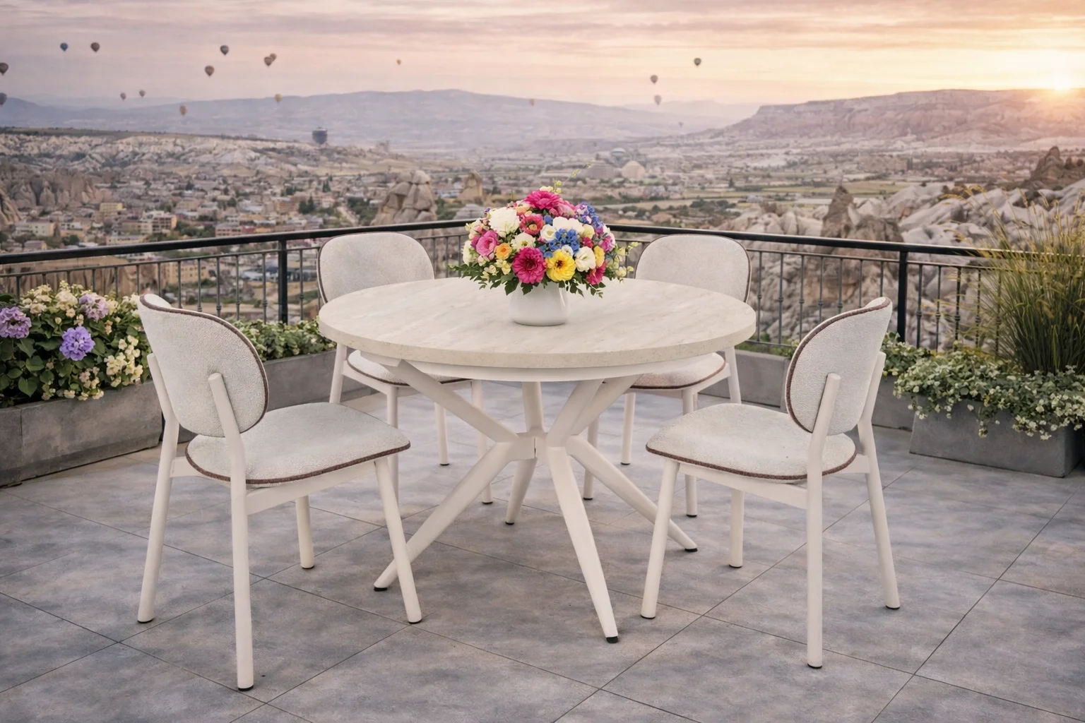 KANT / Luna Açılır Masa Takımı (1 Masa + 4 Sandalye)