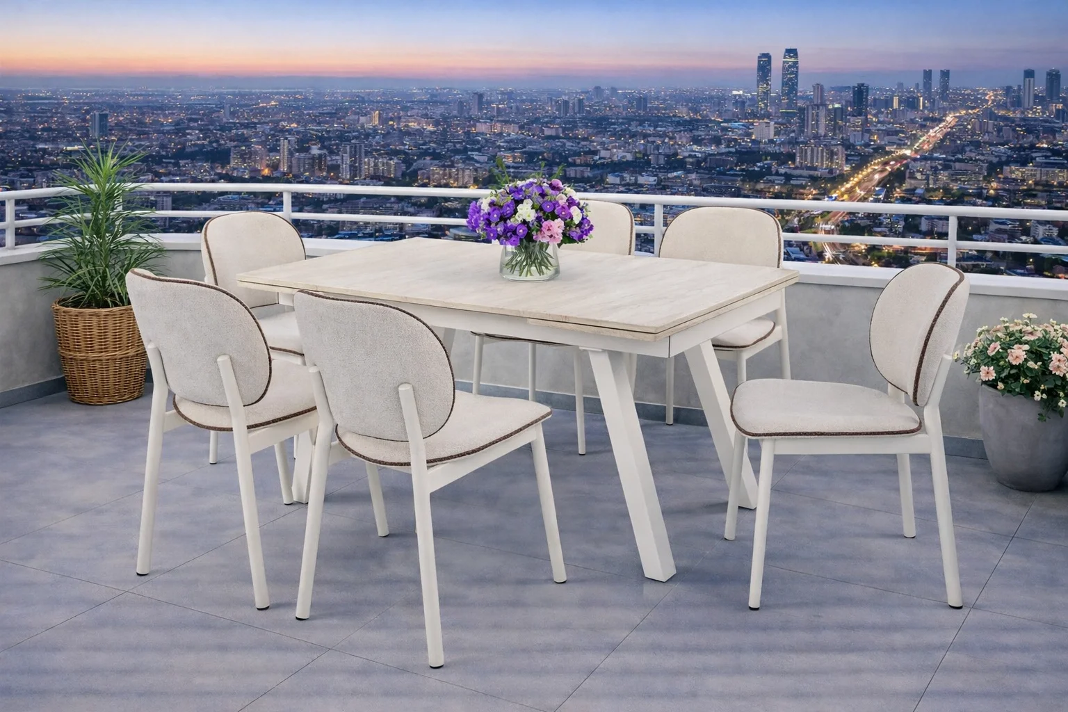 Kant / Dualis Açılır Masa Takımı (1 Masa + 6 Sandalye)