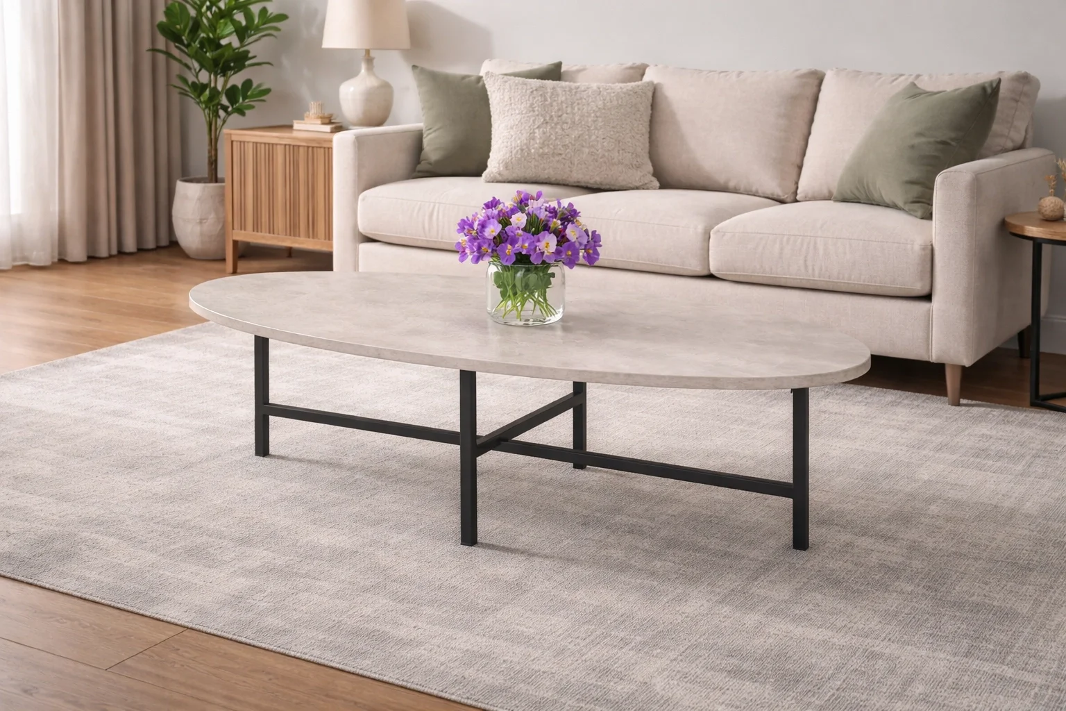 Egos Orta Sehpa - Retro Taş Orta Sehpa