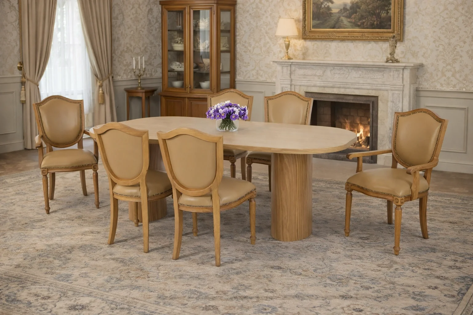 KUPA / Elips Masa Takımı (1 Masa + 6 Sandalye)