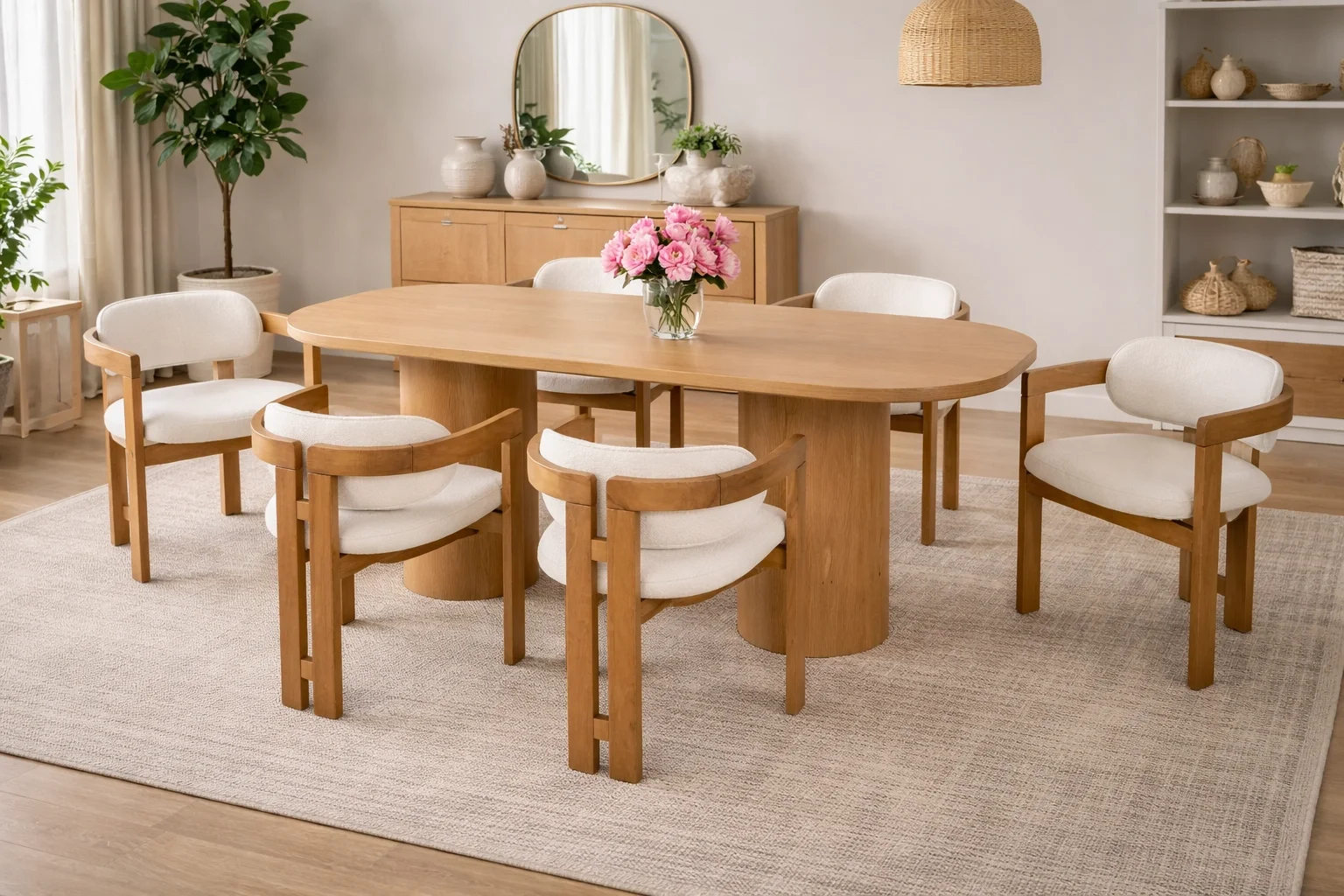 T Sandalye / Elips Masa Takımı (6 Kişilik)