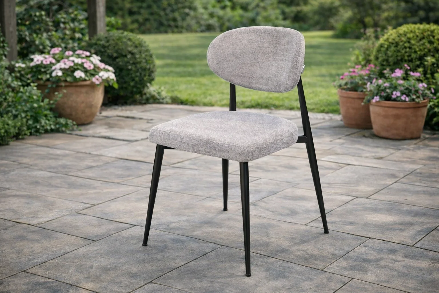 NOXIS Siyah Sandalye - Modern Metal İskeletli Bahçe Sandalyesi