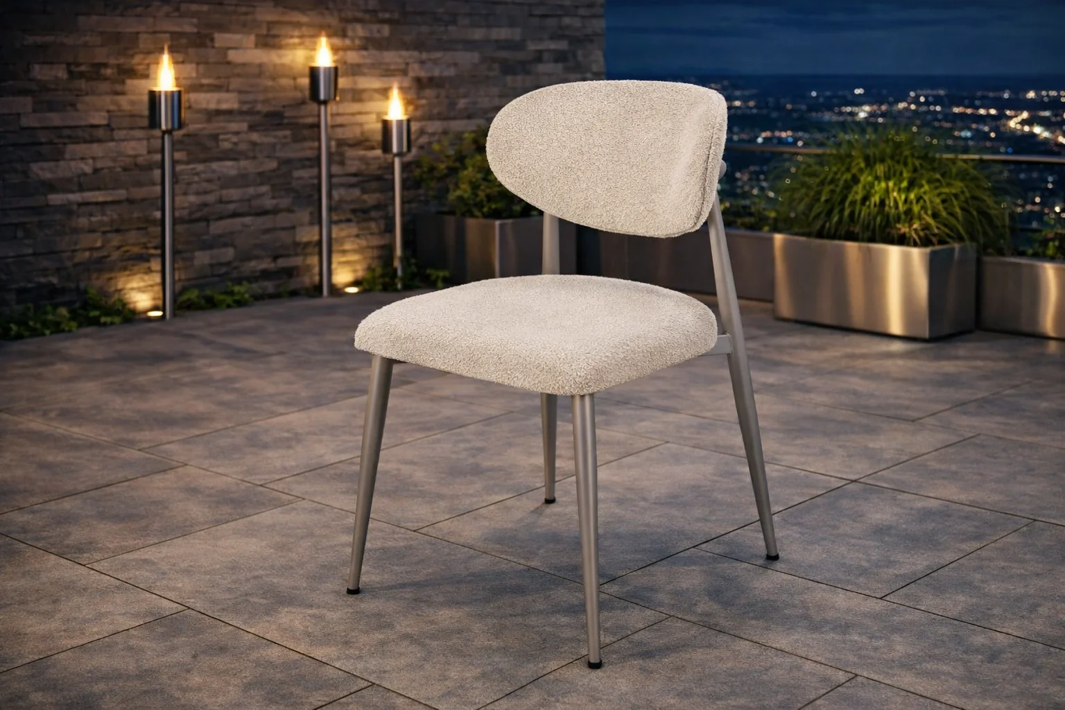 NOXIS İnox Sandalye - Modern Metal İskeletli Bahçe Sandalyesi