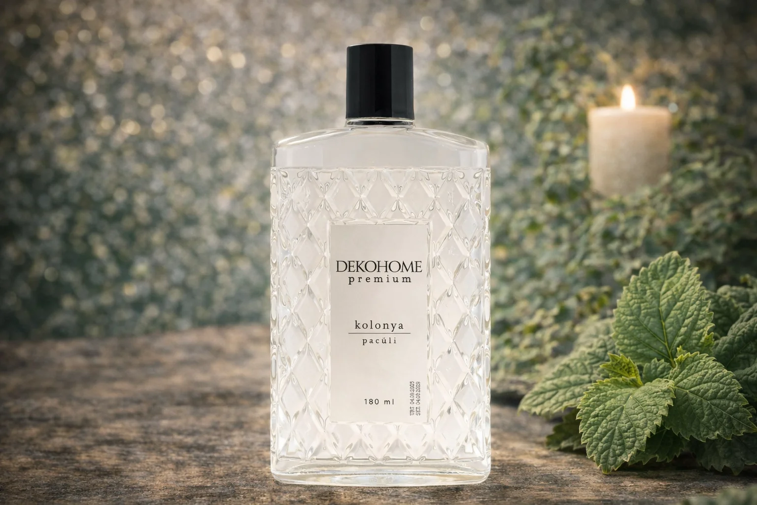 Dekohome Premium Patchouli Kolonya 180 ml (Kristal Şişe)