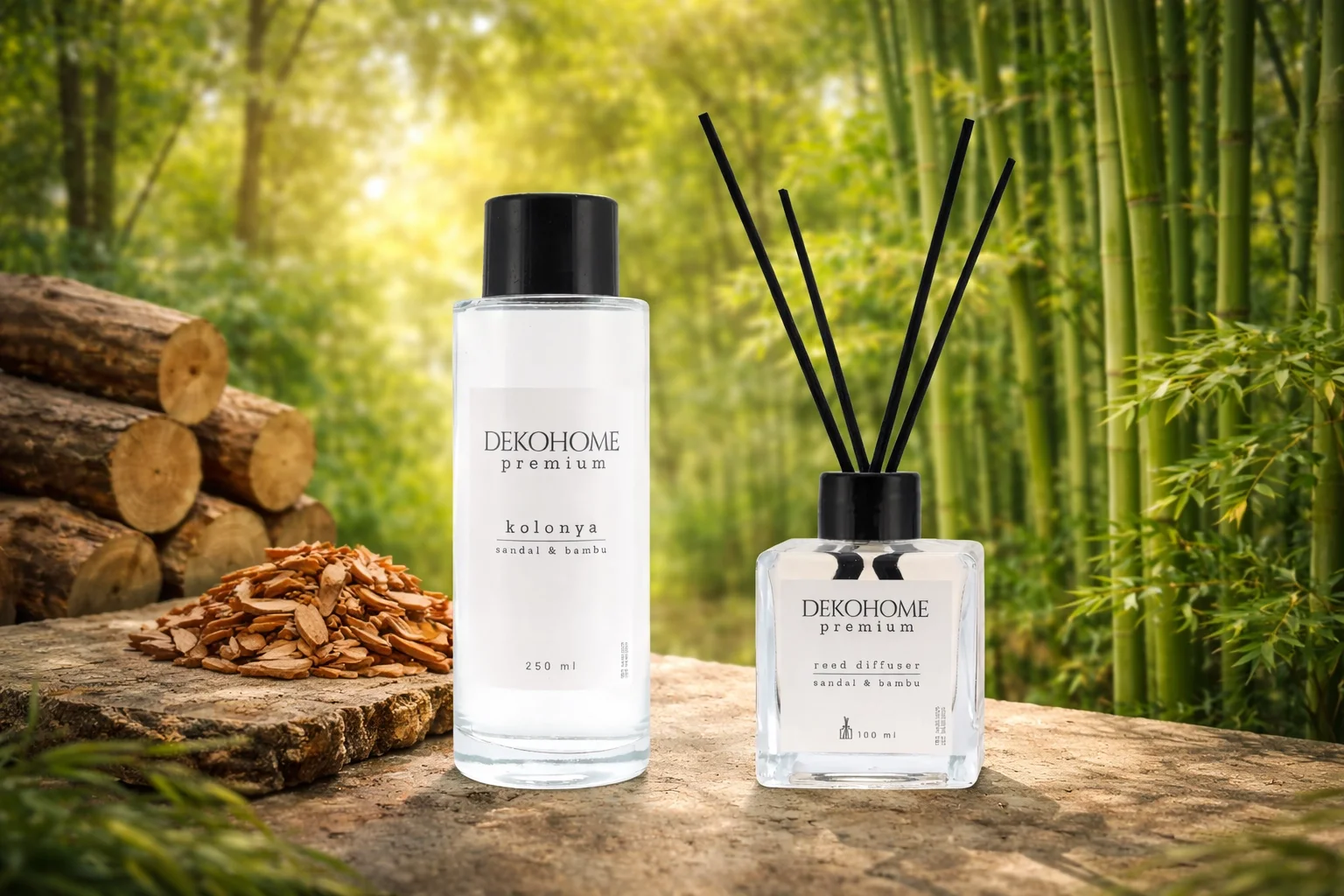 Dekohome Sandal & Bambu 2li Özel Kit (Kolonya & Oda Kokusu)