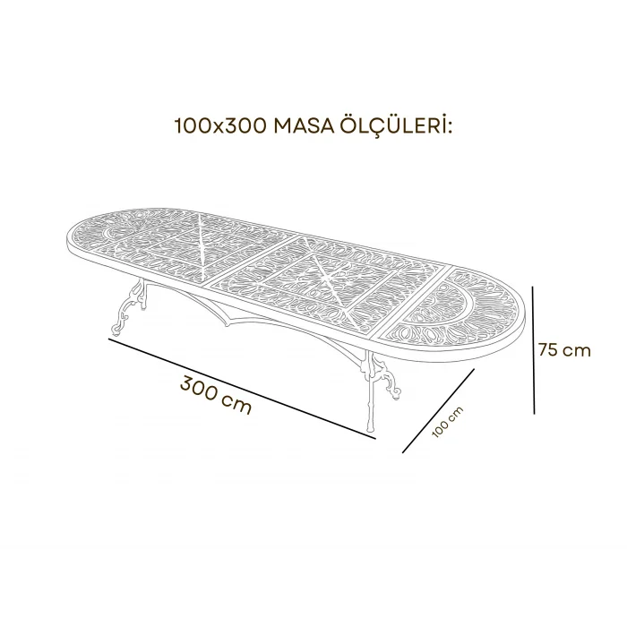 100x300 Oval Masa