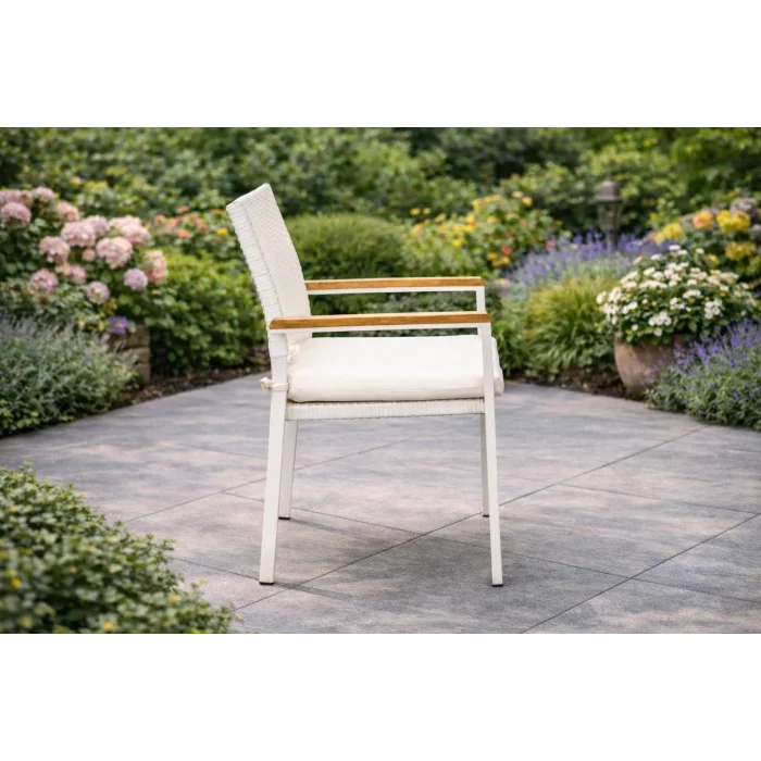 Unit Sandalye - Alüminyum Gövde & Masif Detaylı (Örgü Sırtlı)