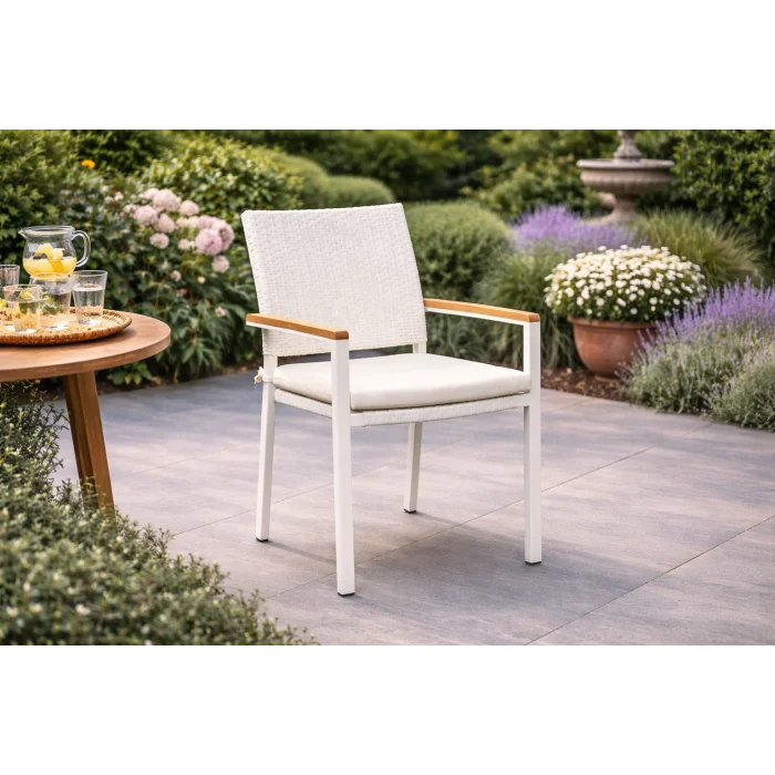 Unit Sandalye - Alüminyum Gövde & Masif Detaylı (Örgü Sırtlı)