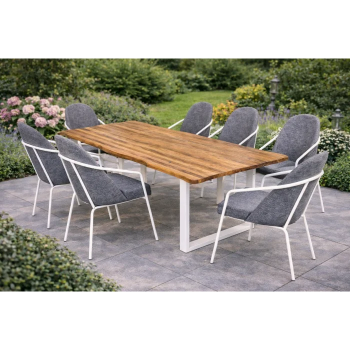 Country Remix Sandalye Takımı - 6 Kişilik Masif Ahşap Masa Seti