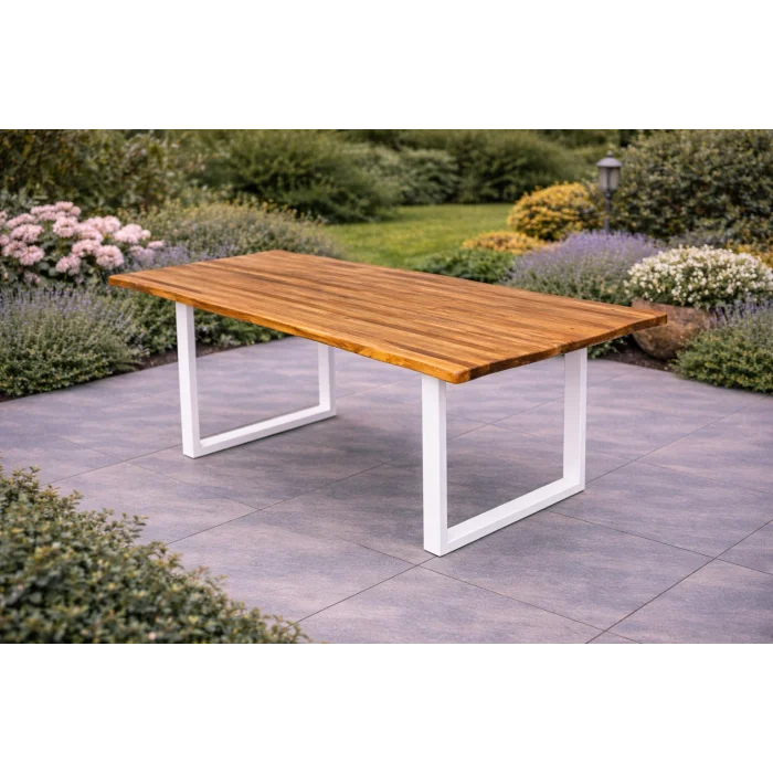 Country Still Sandalye Takımı - 6 Kişilik Beyaz Metal & Masif Ahşap Set