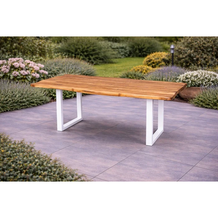 Country Still Sandalye Takımı - 6 Kişilik Beyaz Metal & Masif Ahşap Set