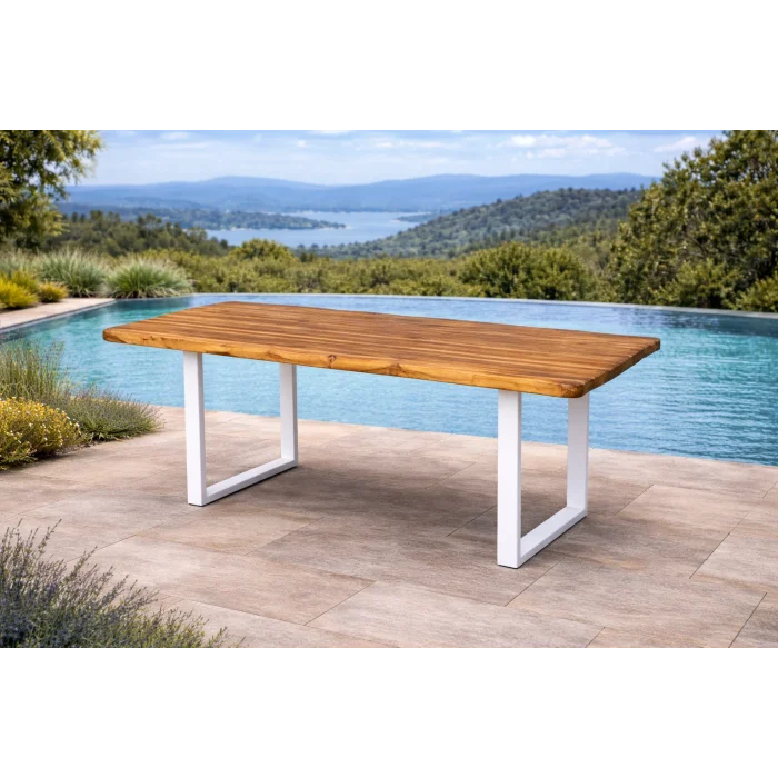 Country Unit Sandalye Takımı - 6 Kişilik Masif Ahşap & Beyaz Örgü Detaylı