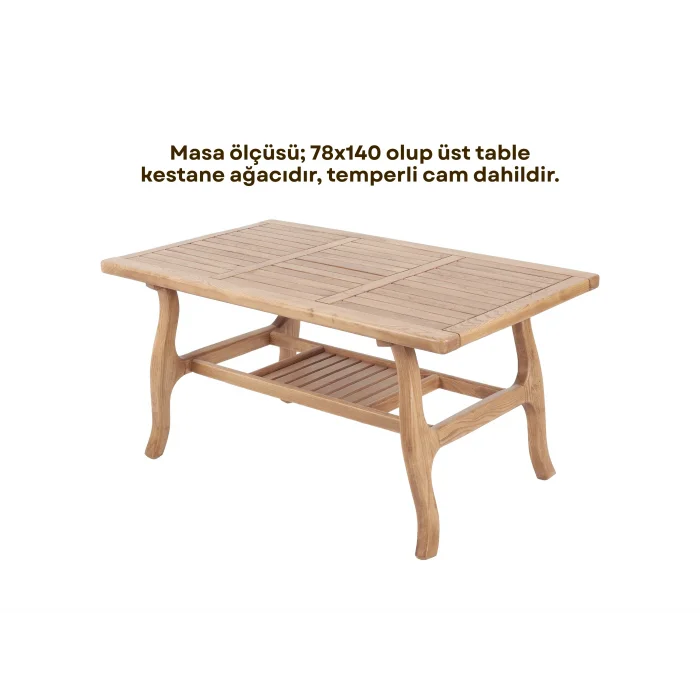 NOTTE Takım Krem - Kestane Ağacı Bahçe & Balkon Oturma Grubu