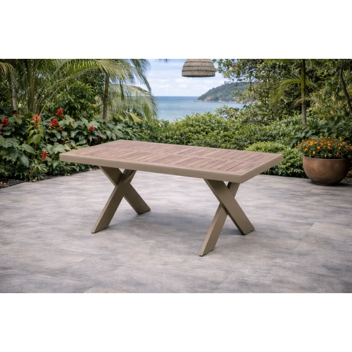 VENTO Takım (Cappucino-Çizgili) - Alüminyum Bahçe & Balkon Oturma Grubu