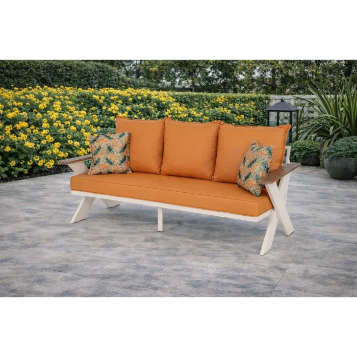 VENTO Takım (Krem-Turuncu) - Alüminyum Bahçe & Balkon Oturma Grubu