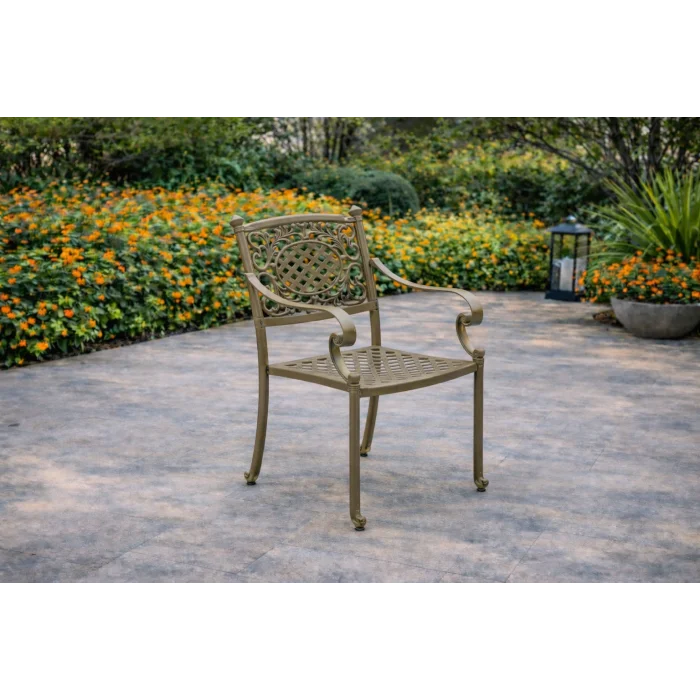 CNR OTTO Lüks Döküm Sandalye - Cappucino Alüminyum Dış Mekan