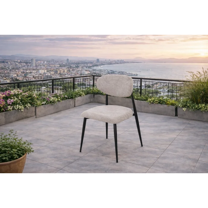 NOXIS / Sirius Masa Takımı (İnox) - 4 Sandalyeli Modern Yemek Seti