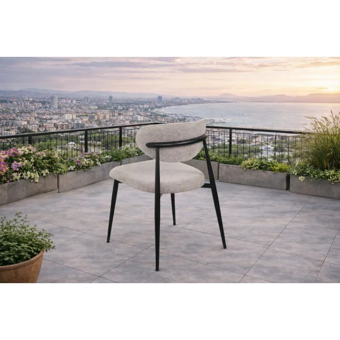 NOXIS / Sirius Masa Takımı (İnox) - 4 Sandalyeli Modern Yemek Seti