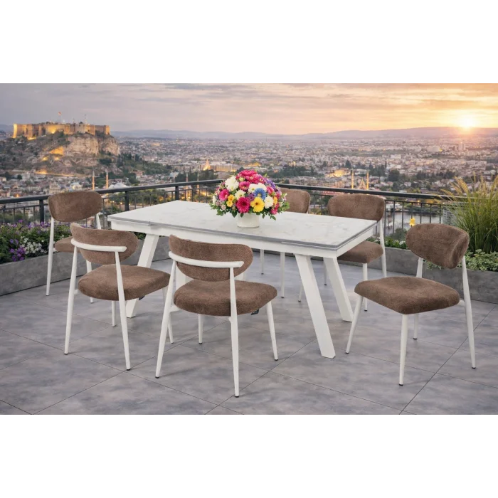 NOXIS / Dualis Açılır Masa Takımı (1 Masa + 6 Sandalye)