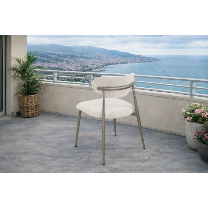 NOXIS / Dualis Açılır Masa Takımı (Krem) - 1 Masa + 6 Sandalye