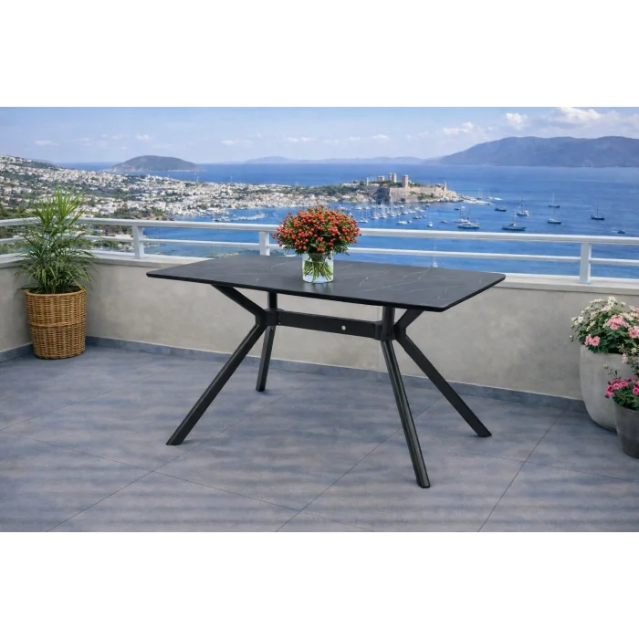 Zenit / Sirius Masa Takımı (İnox) - 4 Sandalyeli Modern Yemek Seti