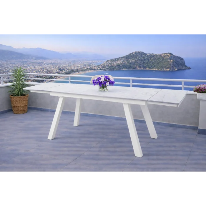 ZENİT / Dualis Açılır Masa Takımı (Krem) - 1 Masa + 6 Sandalye